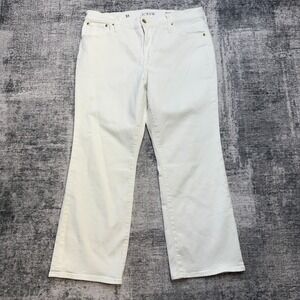 J Crew 03 Kick Out Jeans Womens 31 White Stretch Crop‎ Mid Rise Party Preppy